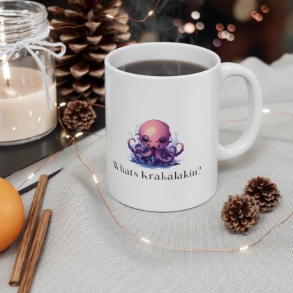 Happy Chibi Kraken Ceramic Coffee Cup — 11oz.