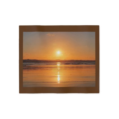 Piha Beach Sunset Sweatshirt Blanket — New Zealand Surf Sunset Cozy Throw