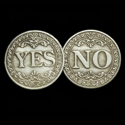 Replica Coin Floral YES/NO Letter Ornaments, Silvery-Grey Copper Commemorative Coin Collection, Challenge Coin for Collectors and Souvenirs